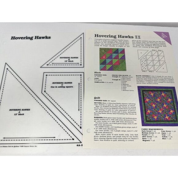 Lot 6 Quilt Patterns Pioneer Days Spinning Spools With Mylar Templates Sewing - Picture 3 of 7